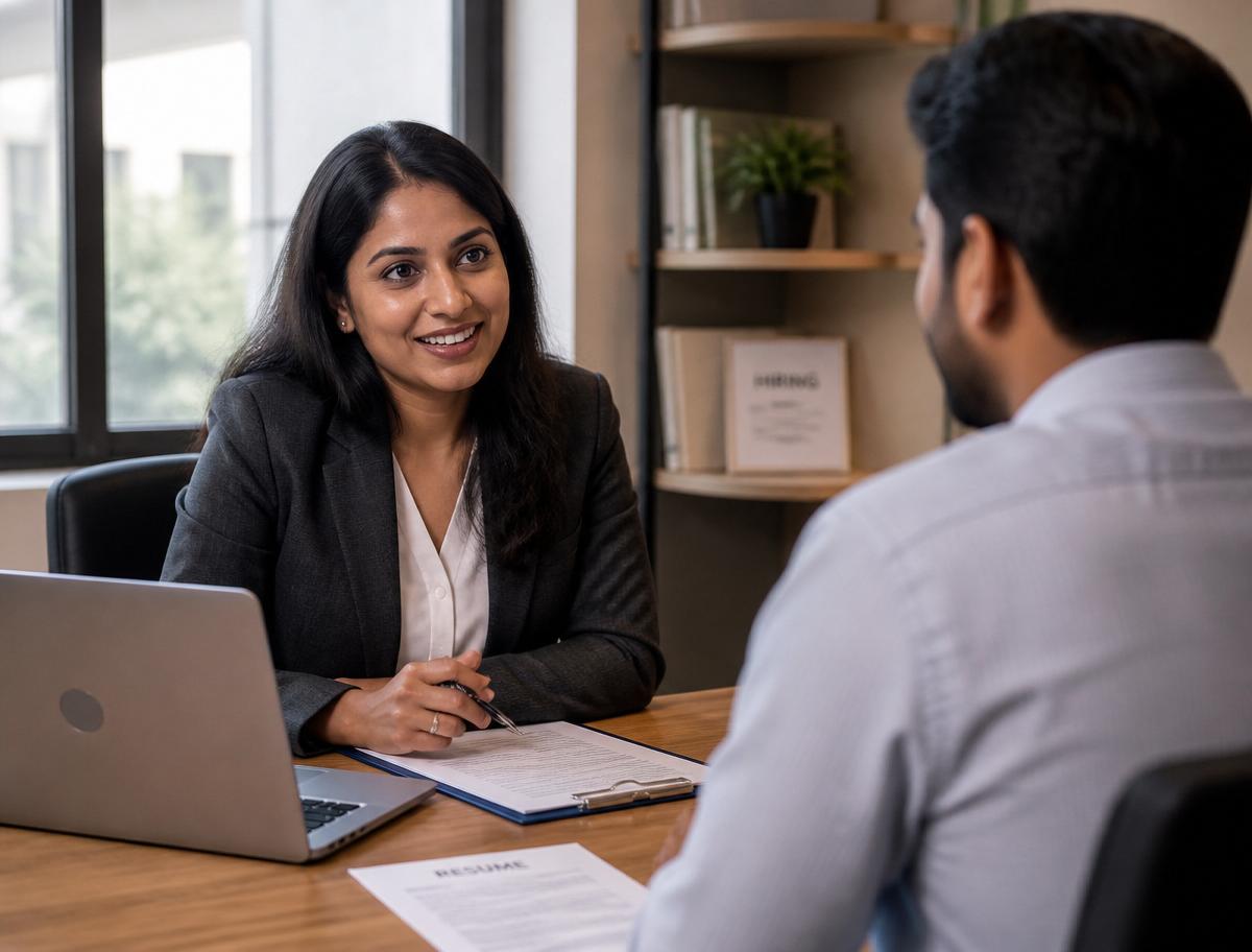 A WorkviaTech recruiter interviewing a candidate